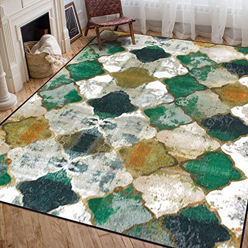 Jiyuhang Carpet Living Room, Teppich Wohnzimmer Schlafzimmer Teppiche gegend Smaragd, Senfgelb Creme...
