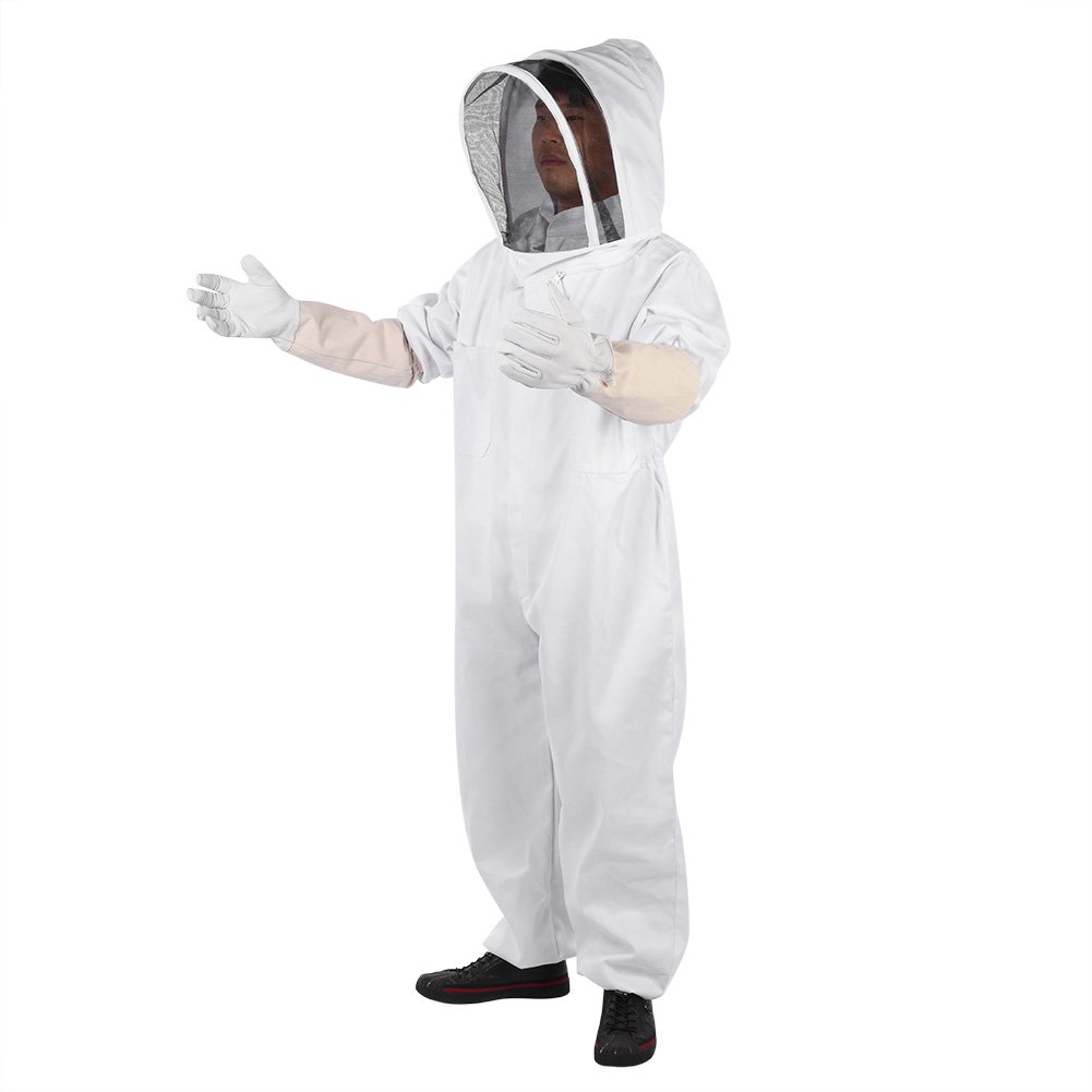 Traje de Protección de Apicultura Profesional Guantes Apicultor Equipo de Protección Mono (L)