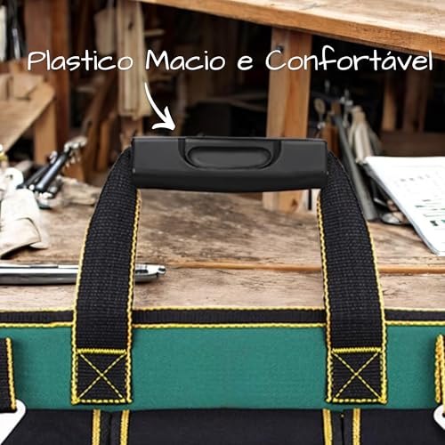 Bolsa de Ferramentas Profissional com Múltiplos Bolsos e Alças Reforçadas para Transporte (Estrutua