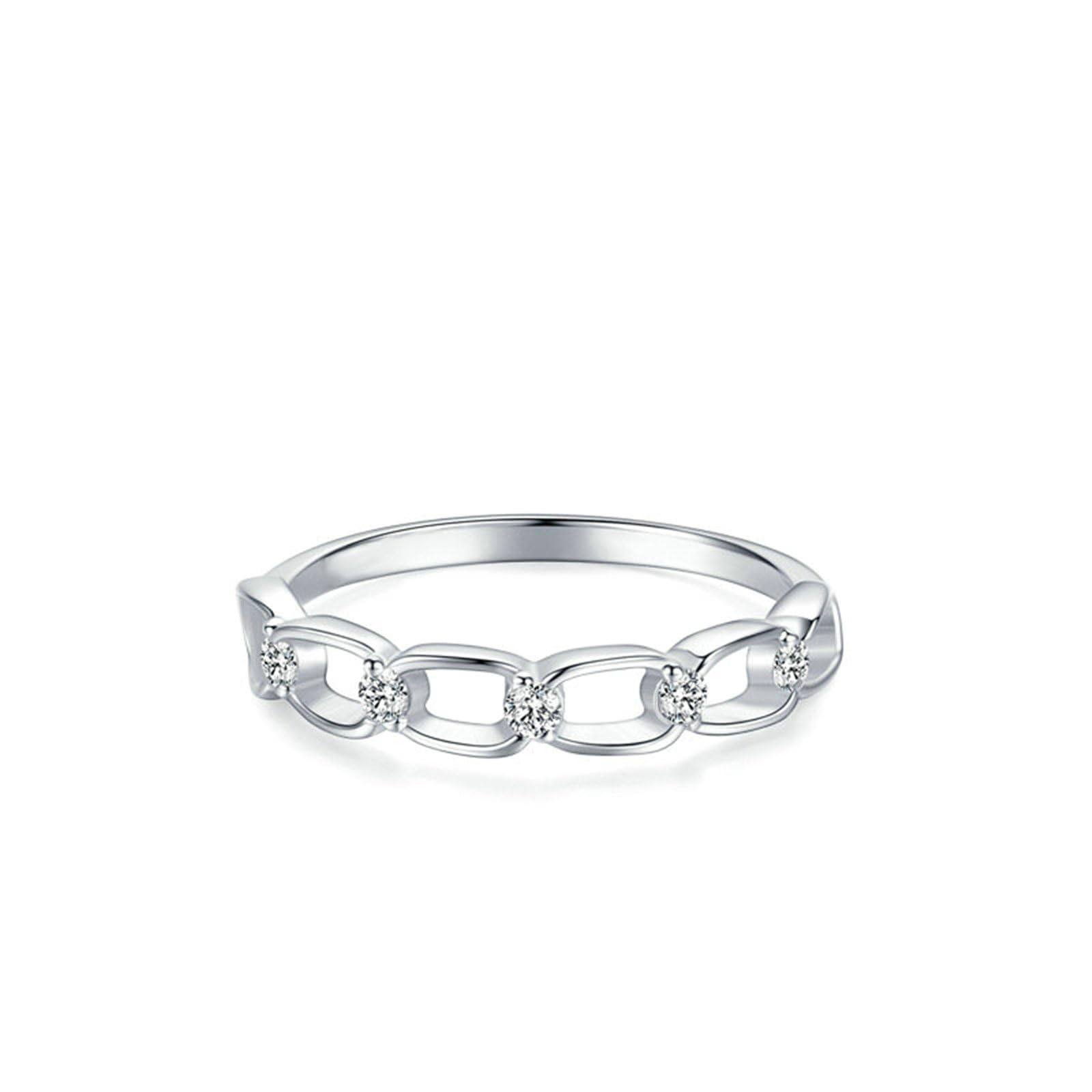 Verlobungsringe, Damen Ring Hohlkette mit Moissanit
