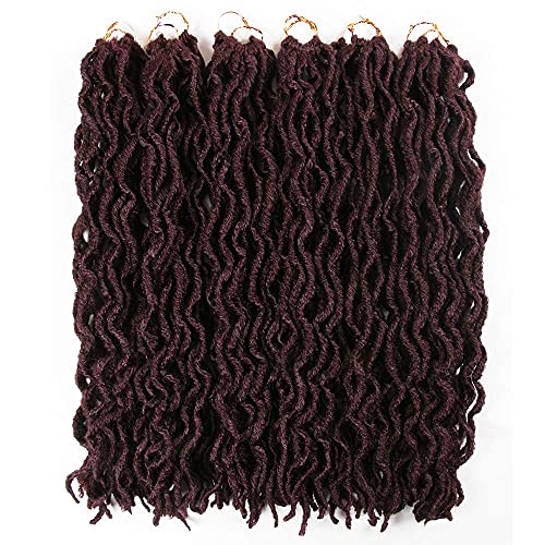 Faux Locs Crochet Hair 18 Inch - 6 Packs Short Faux Locs Crochet Hair，Locs Crochet Hair，Soft Locs Crochet Hair 20roots/pcs(18Inch,#99J)