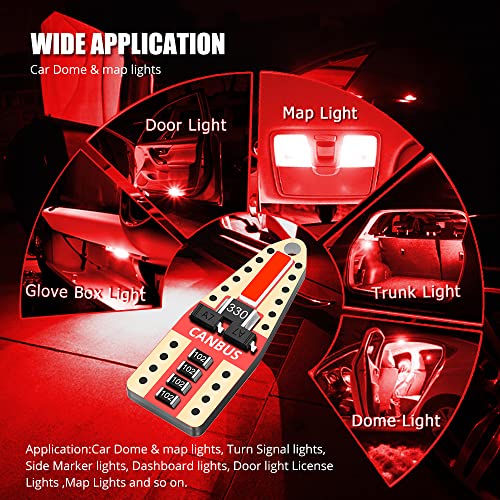 YEORO 194 LED Bulb White 168 2825 W5W T10 Wedge 2-SMD LED miniatura 6