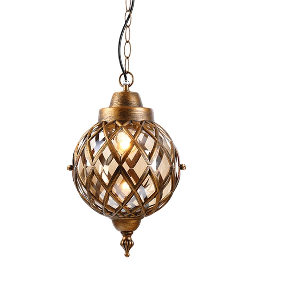 XANAYXWJ Luce Impermeabile Europea per Esterni, Lampada da soffitto per corridoio Balcone Americano, lampadario a Traliccio D'uva per Padiglione Ristorante in Giardino, Paralume in Metallo (Bronzo