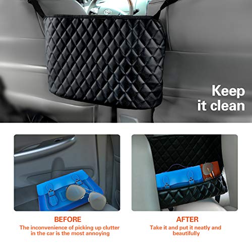 image for BLAU GRUN Car Seat Storage Organizer and Handbag Holding，Leather Han