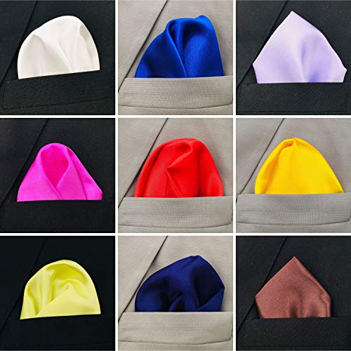 Eksel 25 Pack Pocket Squares For Men Handkerchief Assorted Solid Colors Set Party Weddings Elegance Collection #TOP1