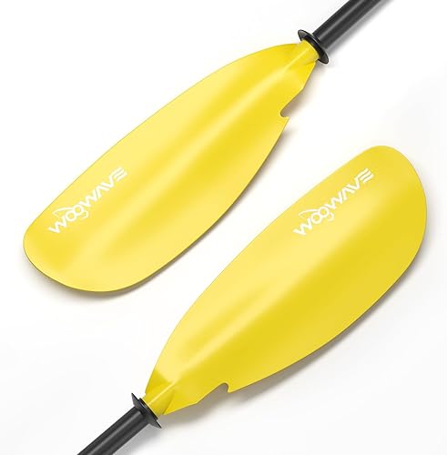 Remo de kayak de 90.9 in91.3 pulgadas, eje de aluminio con hoja de fibra de vidrio reforzada, paleta de remo ajustable para kayaks ligeros, con
