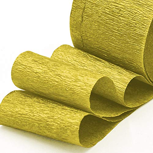 Image of 8 Rolls Gold Crepe Paper Streamers, Wedding Birthday Baby Shower New Year Party Decoration, Graduation, Christmas, Rainbow DIY Supplies, Living Room Bedroom Decor