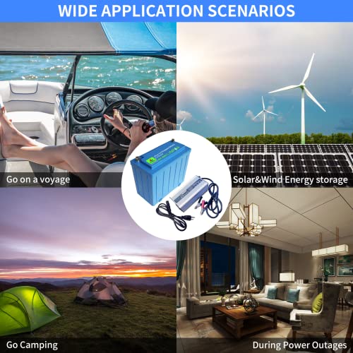 Ocell 48V 40Ah Lifepo4 Battery With 58.4V 5A Dedicated Lithium Battery Charger; Built-In 80A Bms, 4000+ Cycles, 10+ Years Lifetime,For Golf Cart 4096W Power, Ebike, Rvs, Off-Grid Applications #TOP5