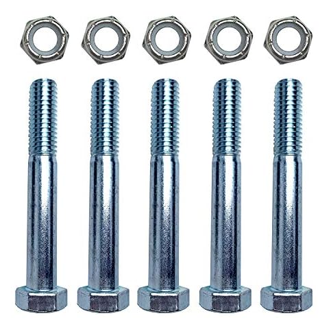 Replacement Shear Bolt for Gearboxes by Rancher Supply – Shear Bolts ½’’x 3-½’’, Grade 2 with ½’’ Nut for Rotary Cutters (5 Pack) Cover