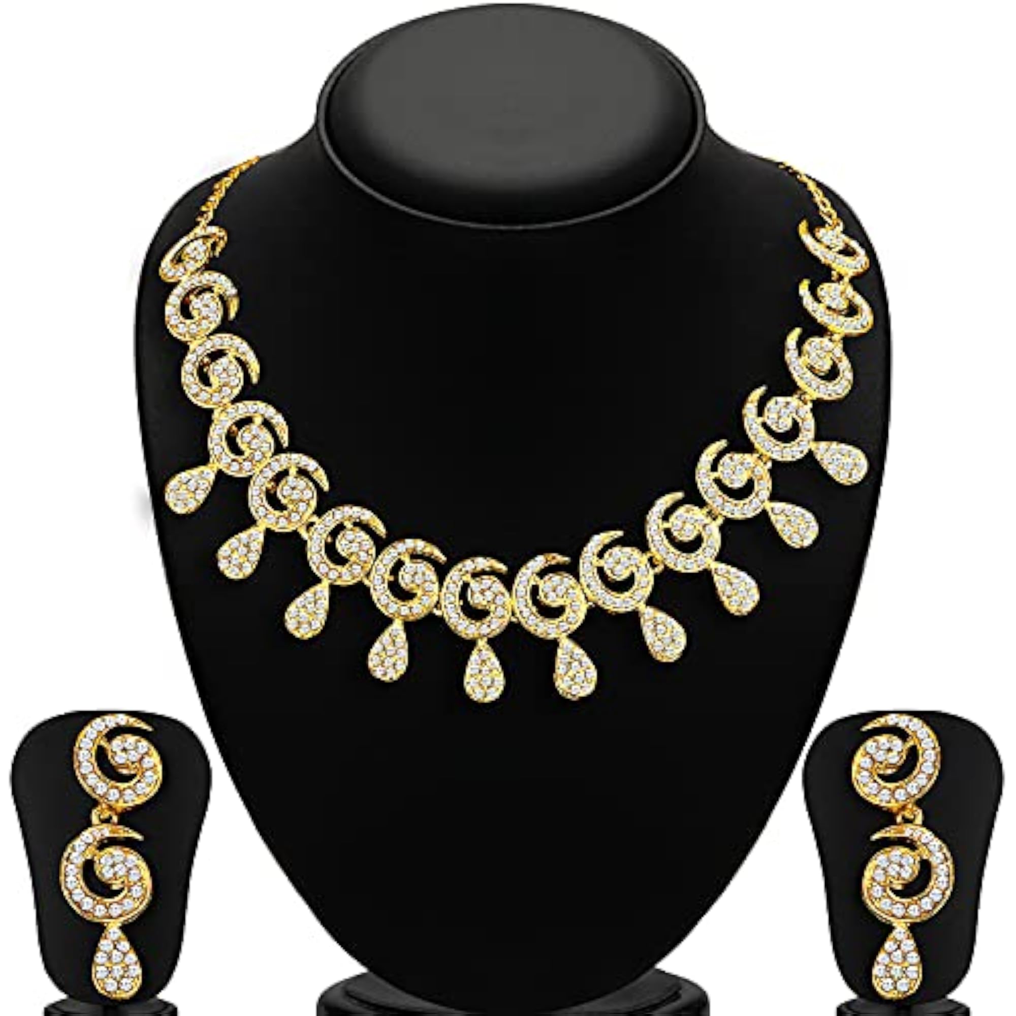Elegant Austrian Diamond Necklace Set