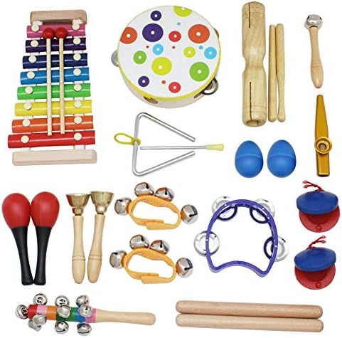 Children Learning Music Kit,19 Pcs Kids Musical Instrument Education Early Learning Musical Toy for Boys and Girls