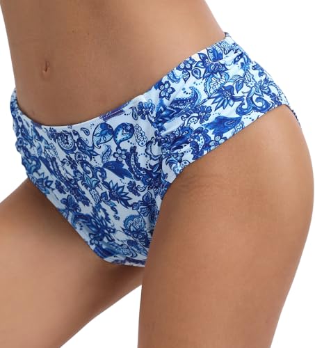 Image of Women's Bathing Suit Bottoms Full Coverage Ruched Bikini Tankini Bottom Swimsuit Brief