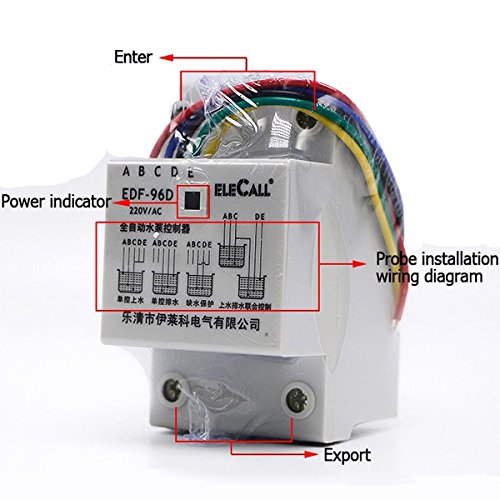 MASUNN Df96D Ac220V 5A Rail Din Commutateur À Flotteur Régulateur De Niveau d'eau Automatique avec 3 Sondes