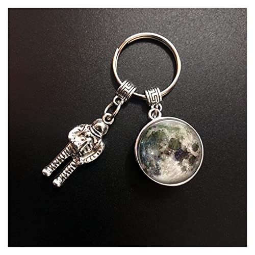 KUYWLMKMZZ Llavero planetario, Galaxy Nebula Espacio de Vidrio de Doble Cara Pendiente del Astronauta, Llavero de Coche de Moda for Hombre (Color : B, Size : S) Cover