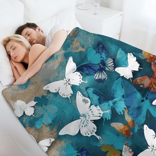 Couverture en flanelle douce et respirante avec imprimé papillon - 7