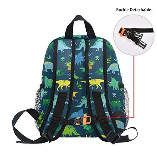 MCHIVER Custom Green Dinosaur Kids Toddler Backpack Personalized School Bag with Chest Strap for Boys Girls Preschool Kindergarten Nursery Children Bag4