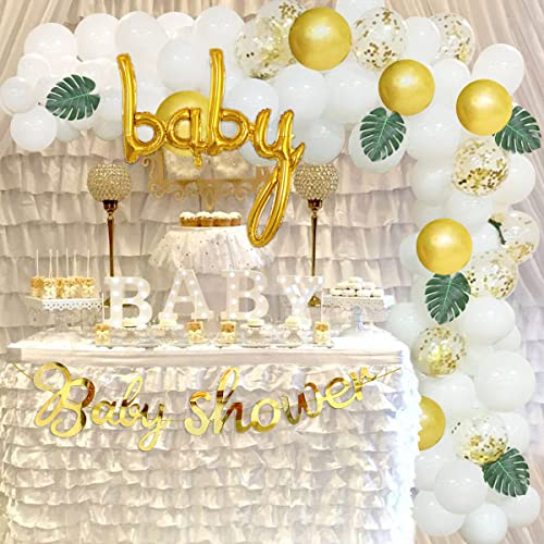 Baby Shower Balloon Garland Arch Kit Bianco e Oro