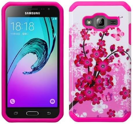 GW Case Compatible for Galaxy On5 [Shock Absorption/Impact Resistant] Hybrid Dual Layer Armor Defender Protective Case Cover for Galaxy On5 (Pink Lotus)