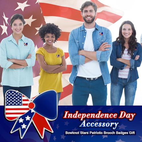 Image of Tondiamo Patriotic Lapel Pins Gift Bulk USA Flag Brooch Badges for Memorial Day 4th of July Veteran Soldier Remembrance Favor