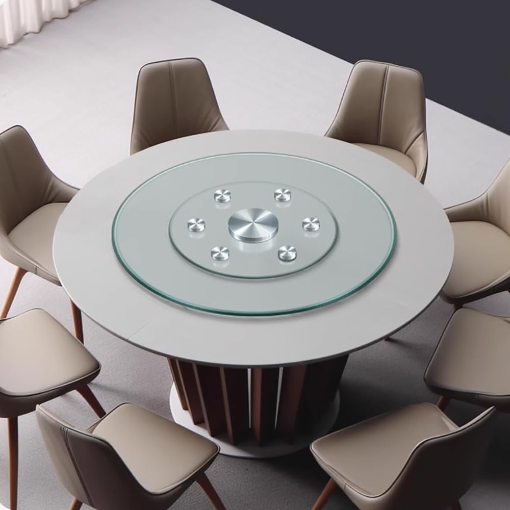 Plateau de service rotatif en verre pour simplifier vos dîners de famille chaleureux