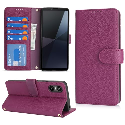 DEYHU Xperia 10 VI �P�[�X �蒠�^ �J�[�h���[ �G�N�X�y���A10 VI �P�[�X �{�v ��e�� �ϏՌ� �X�^���h�@�\ �Ή� Sony �G�N�X�y���A SO-52E / SOG14 / A402SO / XQ-ES44 �P�[�X �蒠�^ ���U�[ 
