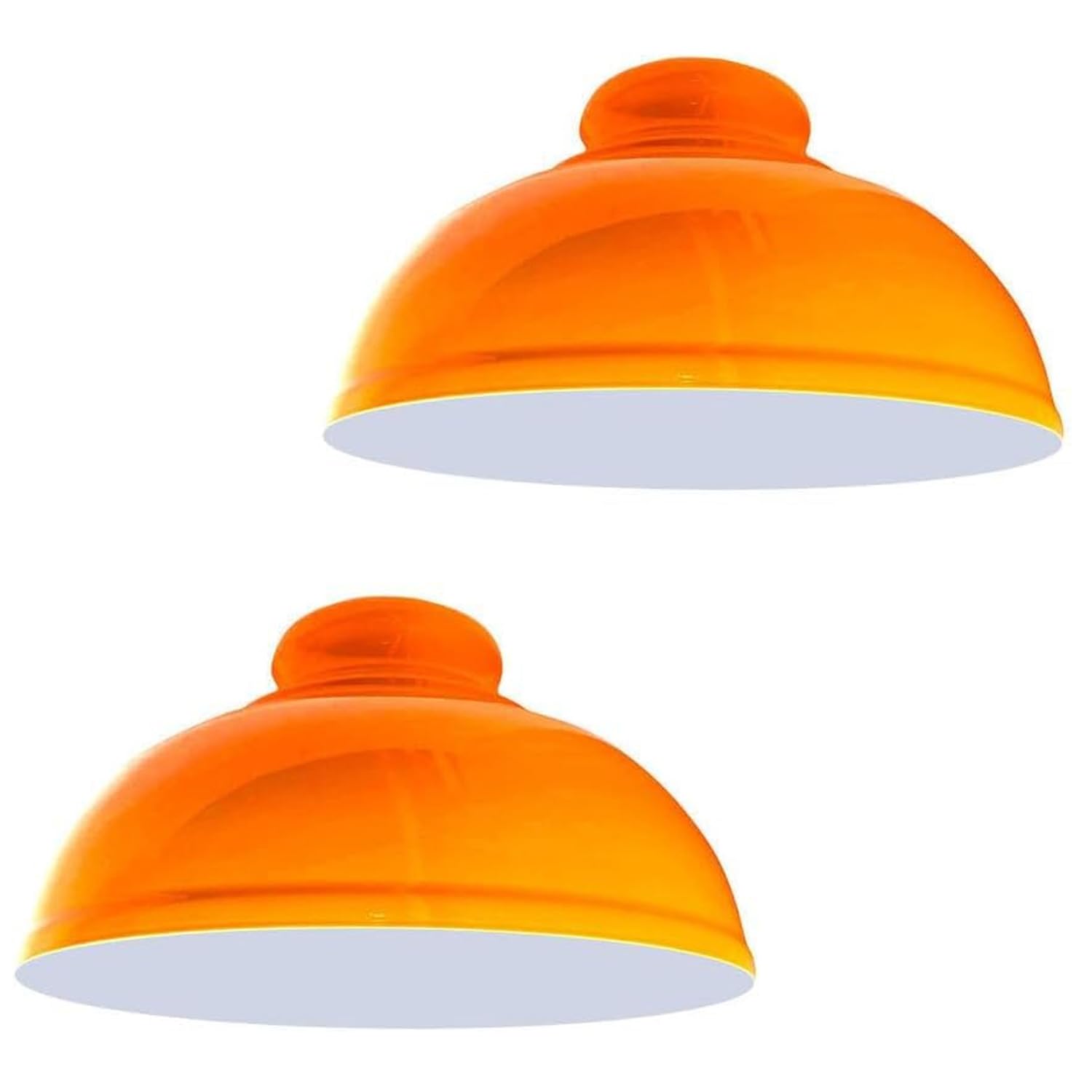 LEDSone 2 Pack Retro Ceiling Light Easy Fit-Pendant Metal-29cm Curvy lampshade-Modern Industrial Vintage Look Lamp Shade for Living Room (Orange - 2 Pack) — image 1