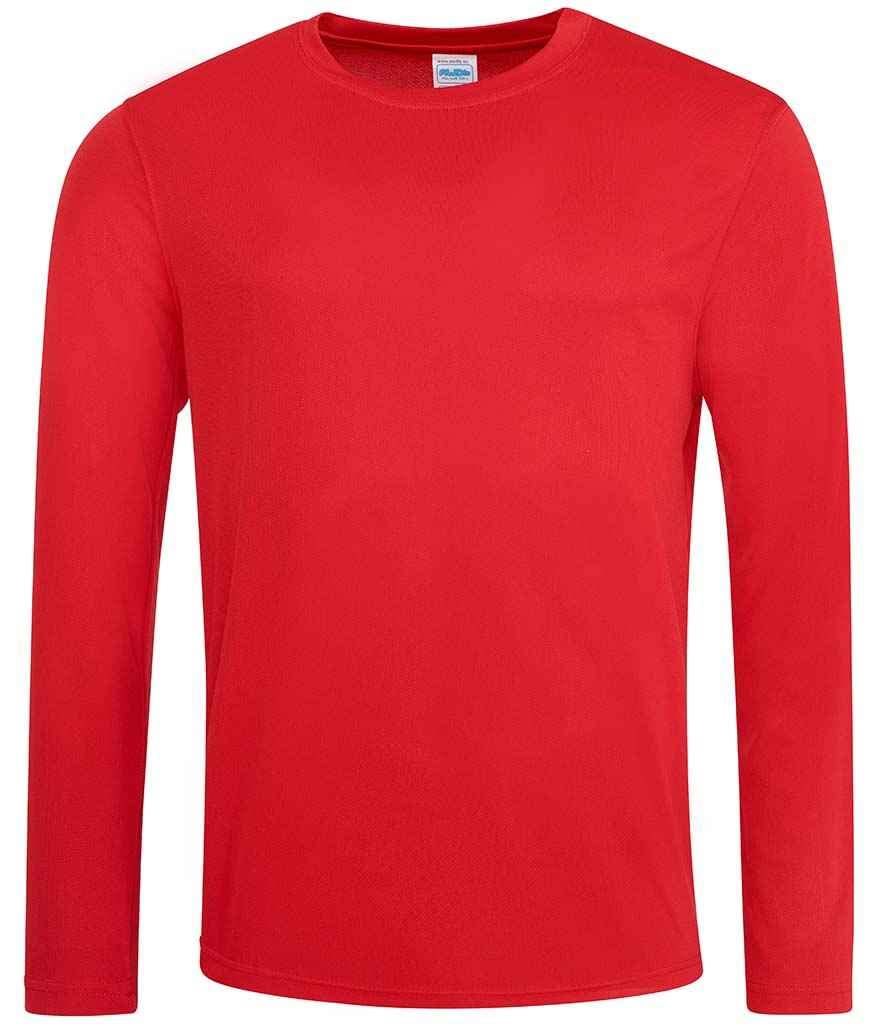 AWDis Just Cool JC002 Long Sleeve Cool T-Shirt - Fire Red - XL
