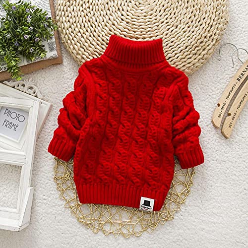 Pull enfant hiver chaud rouge pour les sorties en famille et les journées d'école