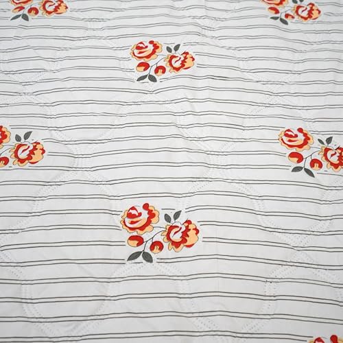 Image of Akshya Reversible AC Comforter Single Bed Lightweight Quilted Blanket Soft Breathable Microfiber for Summer and Mild Winter Dual Pattern Design Easy Care Machine Washable