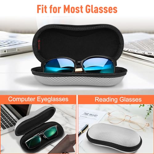 Image of FINTIE Sunglasses Case, Hard EVA Shell Shockproof Sport Glasses Case with Metal Carabiner Travel Zipper Eyeglasses Holder