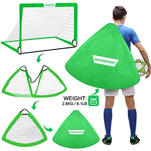Image of Kids Soccer Goals for Backyard Set - 2 of 4' x 3' Portable Soccer Goal Training Equipment, Pop Up Toddler Soccer Net with Soccer Ball, Soccer Set for Kids and Youth Outdoor Games, Sports, Play