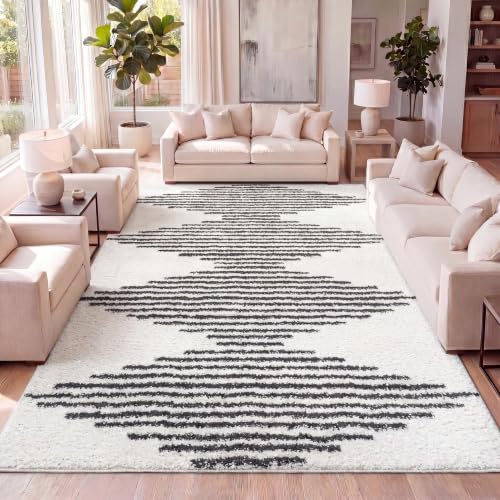 Tapete JONATHAN Y geométrico 7'9" x 10' blanco y gris miniatura 1