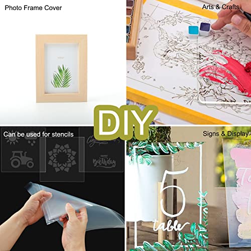 5 Pack 12x12x.02” Clear Plastic Sheet, Plexiglass Craft Plastic Sheets PET Flexible Lightweight Clear Plastic Sheets for DIY Craft Projects, Picture Frames(5, 12” x 12”x 0.02”) - Image 6