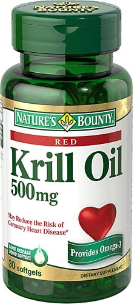 Nature's Bounty Red Krill Oil 500 mg Dietary Supplement Softgels 30 Soft Gels (Pack of 6)