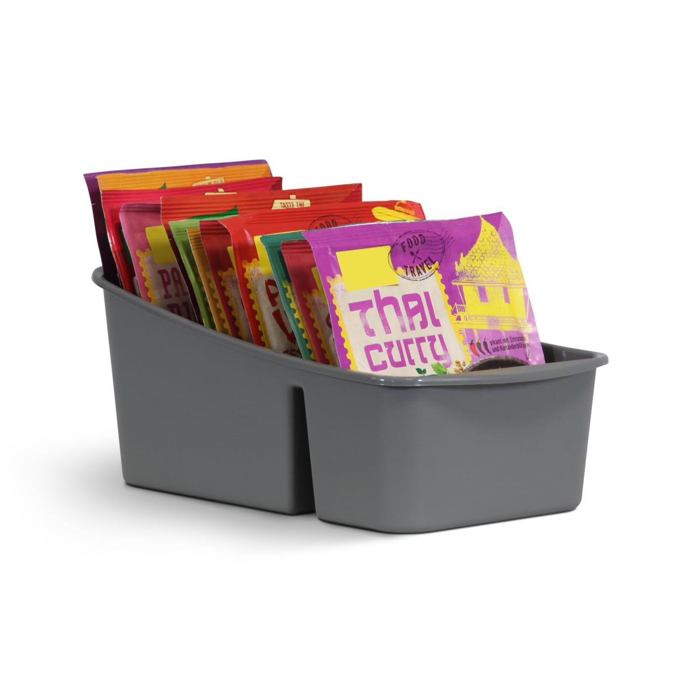 Pro Home Keukenorganizer met 3 vakken, opbergdoos voor zaksoepen, kruidenmengsels enz., opbergsysteem voor levensmiddelen, kunststof Pro Home Keukenorganizer met 3 vakken, opbergdoos voor zaksoepen, kruidenmengsels enz., opbergsysteem voor levensmiddelen, kunststof