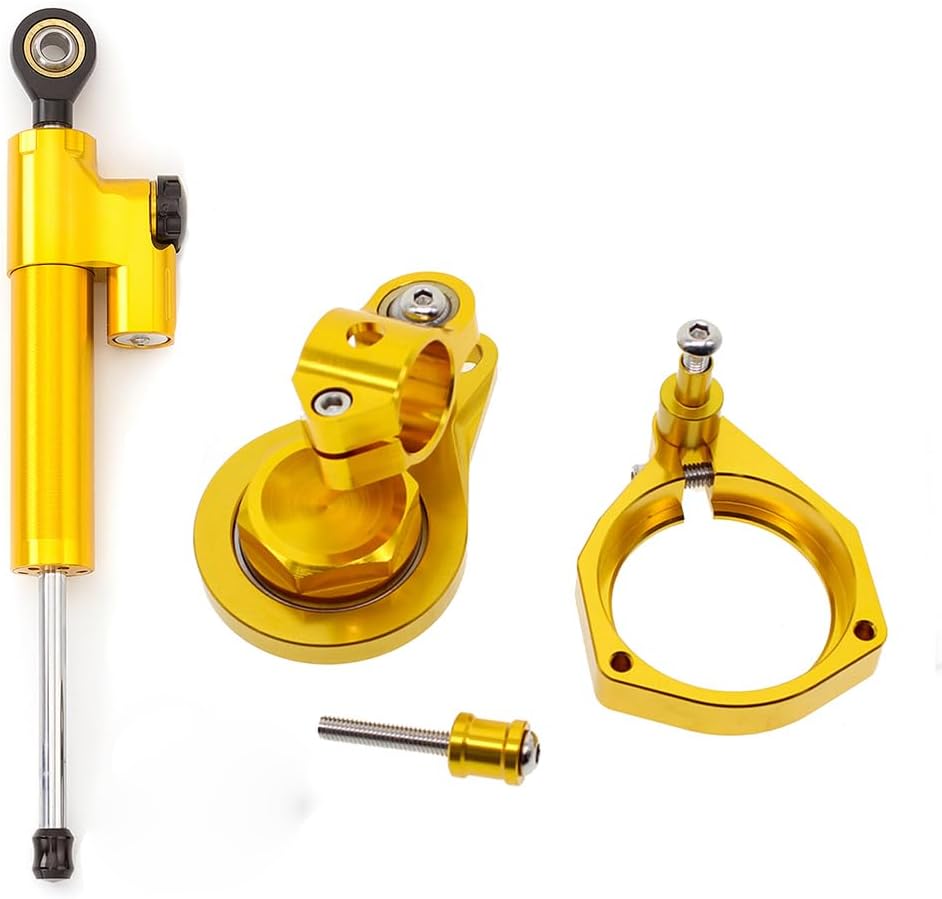 FXCNC Motorcycle CNC Steering Damper Stabilizer Buffer Control Bar With Mounting Bracket Kit Full Set Compatible with S1000RR 2010 2011