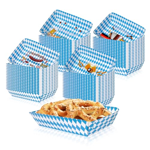 JOINCCI Oktoberfest Decorations,52 PCS Oktobefest Paper Food Trays with 4