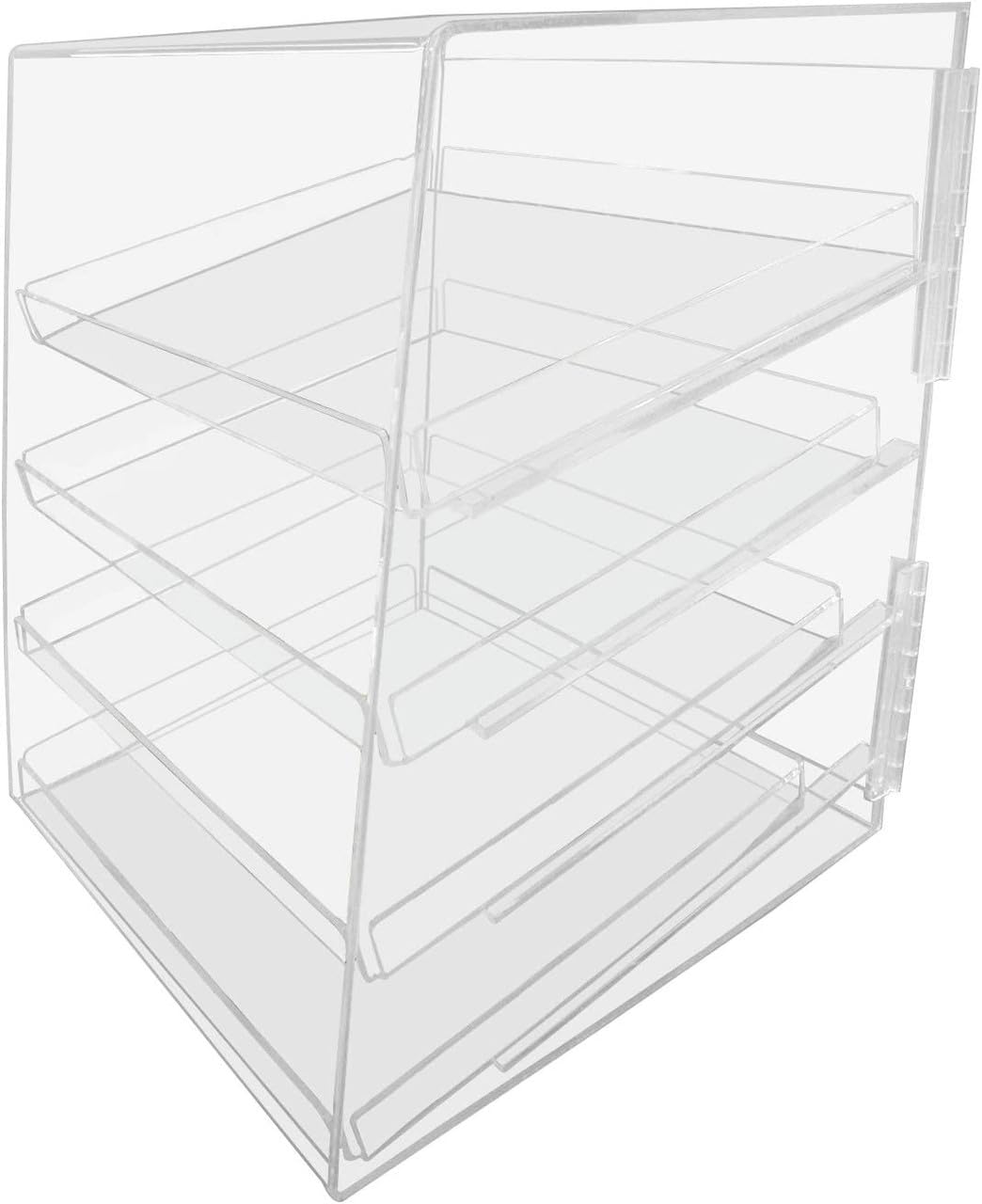 4 Tray Commercial Countertop Bakery Display Case with Hinged Rear Doors by Marketing Holders