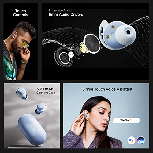 Image of boAt Airdopes 441 Bluetooth Truly Wireless In Ear Earbuds With Mic With Up To 30H Total Playback Iwp Technology Immersive Audioipx7 Water Resistance Super Touch Controls Secure Sports Fit(Mint Purple)