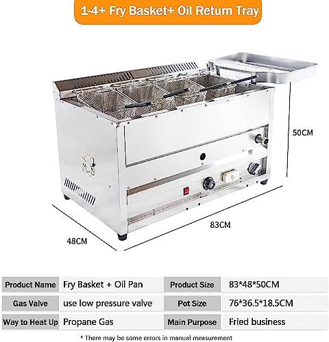Gas-Fritteuse, Propangas-Fritteuse, kommerzielle Arbeitsplatte, Temperaturregelung, Edelstahltanks, Tank-Fritteuse, Gas-Fritteuse – Bild 6