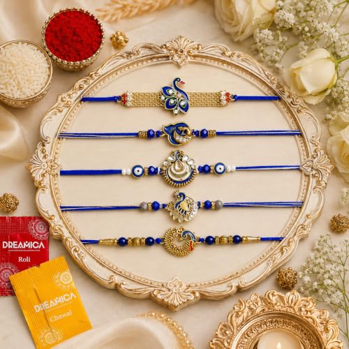 Image of Dreamica Rakhi Set for Brother with Greeting Card And Tilak Set