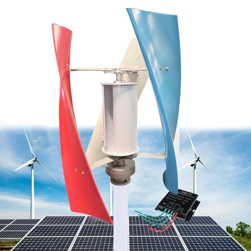 300W Maglev Vertical Wind Turbine Kit - Portable Wind Power Generation with 3 Curved Nylon Blades for Courtyard, Farm, Factory & Remote Use