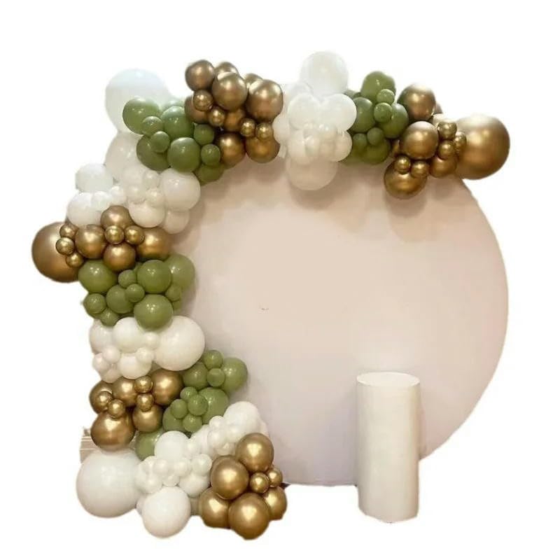 Lationday Bruiloft Arch Cover Ronde Boog achtergrond doek Wit Roze kleur Elastische Bruiloft boog stand cover Fotografische stof Decoratie Boog Muur Achtergrond Cover