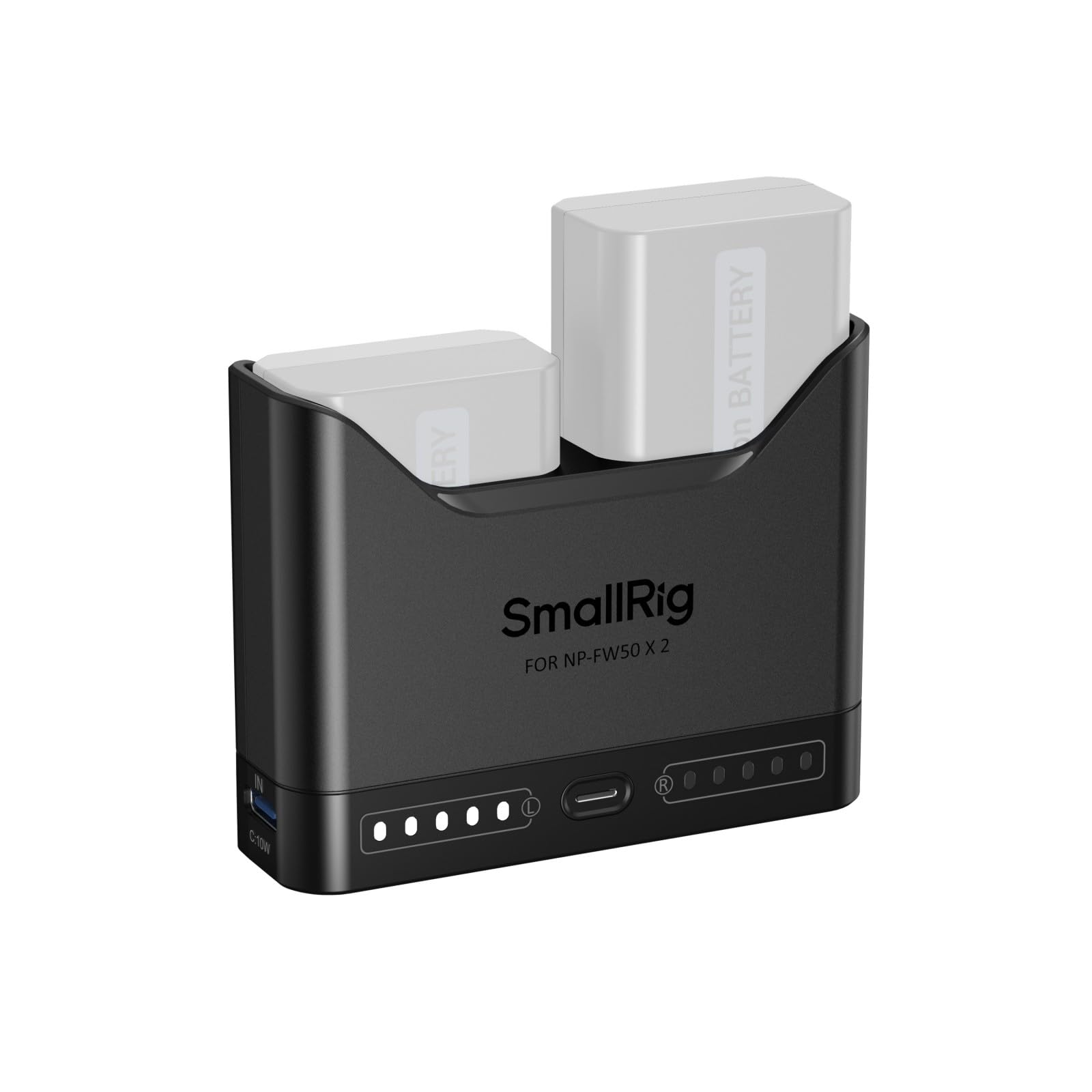 SMALLRIG Caricabatterie NP-FW50 per Sony, caricabatteria doppio slot da 2 ore con porta USB-C da 11 W, per Sony A6000 A6100 A6300 A6400 ZV-E10 A7 A7S A7R A7SII A7RII A5000 A5100 ILCE-QX1-5493