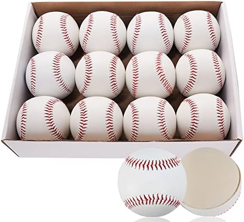 Oeab TeeBall 12 Pack Tballs Training Baseballs 9 inch TeeBall Soft Baseballs for Training Safety Baseballs for Youth Coach Pitch Baseballs Soft Baseballs for Beginners