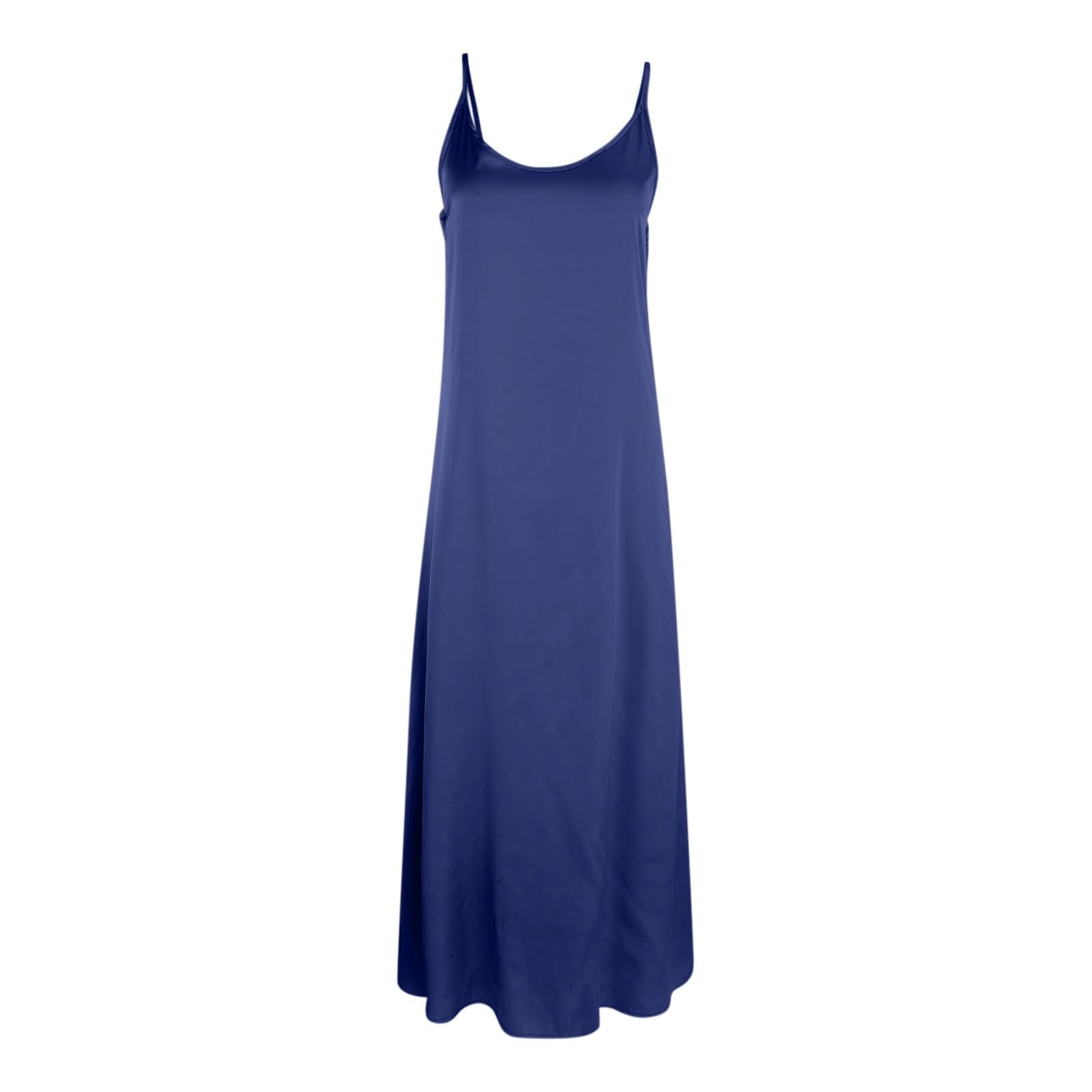 Abito da spiaggia da donna, taglie forti, abito estivo con spalline, senza maniche, scollo a V, maxi abito da spiaggia traspirante, abito casual con coulisse in raso