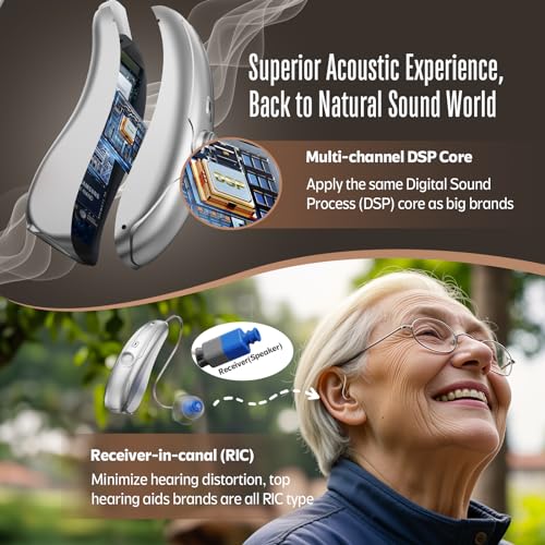 Bluetooth Hearing Aids with Phone Call & Music Streaming, APP Control for Precise Fitting, Rechargeable OTC Hearing Aids for Seniors Adults Men Women, Xpure2.0, 2025 Version