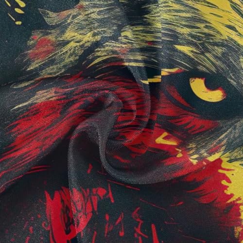 Wajiw 60 Inch Indoor Outdoor Round Tablecloth with Umbrella Hole and Zipper Waterproof Patio Table Cover for Camping Dining Room Party Outdoor Picnic,Wolf