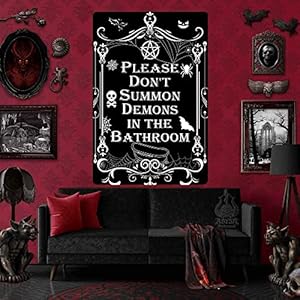 Gothicwitchybathroomsignpleasedontsummondemonsinthebathroomwallartposterpaganwiccandecorforgothichome8x12inch924 Urban Country Home Decor Gothic witchy bathroom sign please dont summon demons in the bathroom wall art poster pagan wiccan decor for gothic home 8 x 12 inch 924 urban country home decor
