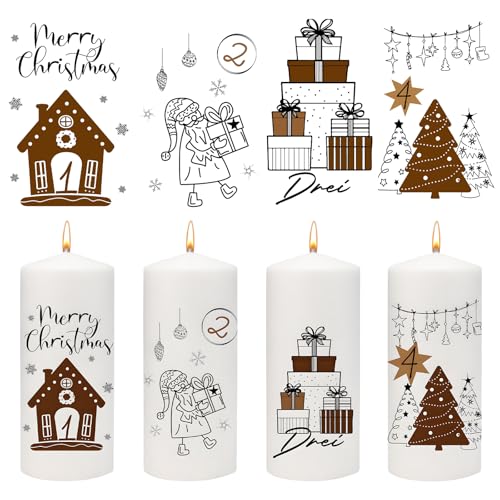 Joxessaien Advent Kerzen Tattoo 6-8cm | Advent Zahlen &...